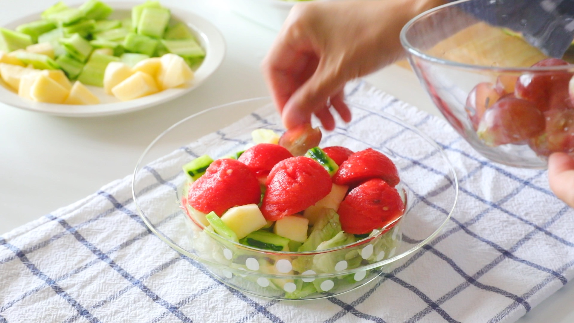 美食vlog | 低卡减脂西瓜沙拉 清甜爽口超好吃