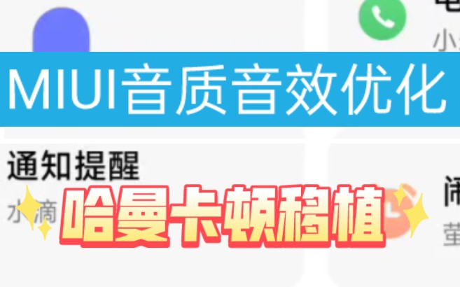 全网首发!小米哈曼卡顿移植,MIUI音质音效优化,对外放和耳机有效,无需root哔哩哔哩bilibili