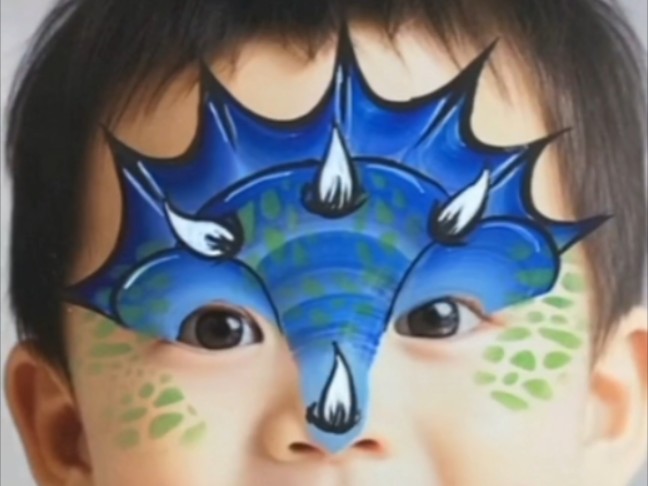 完整面部彩绘教程第七期 恐龙造型