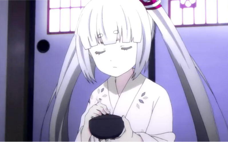 白发双马尾带刀萝莉