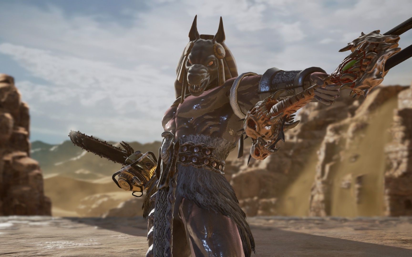 soulcaliburvi灵魂能力6真阿努比斯头部mod演示vs大包肌肉男狂战士