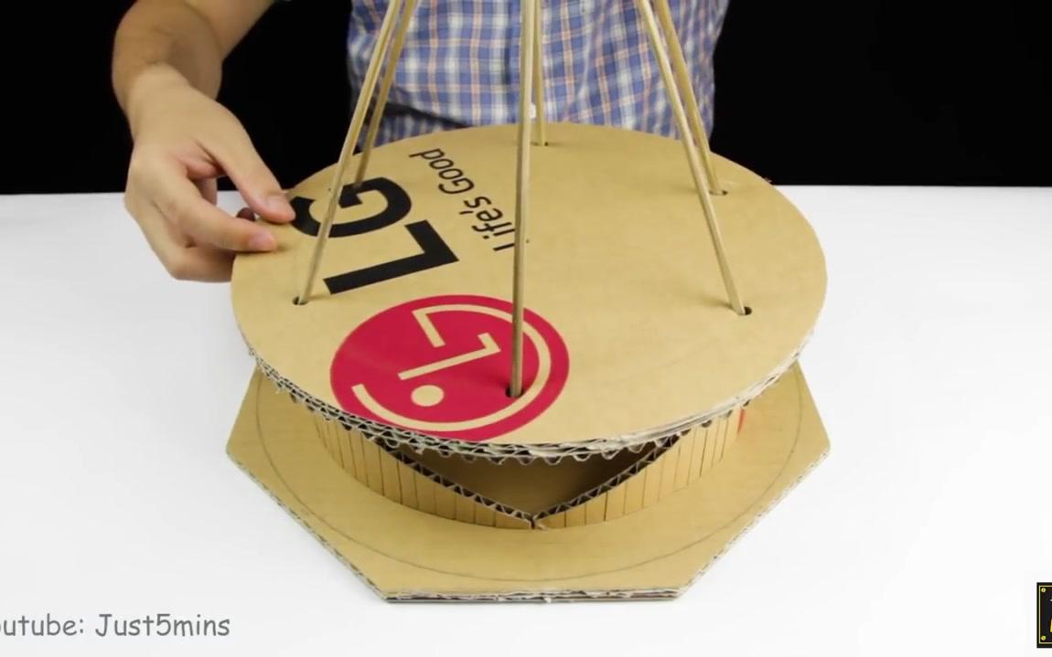 diy 5分钟瓦楞纸制作旋转木马how to make an amazing merry go round