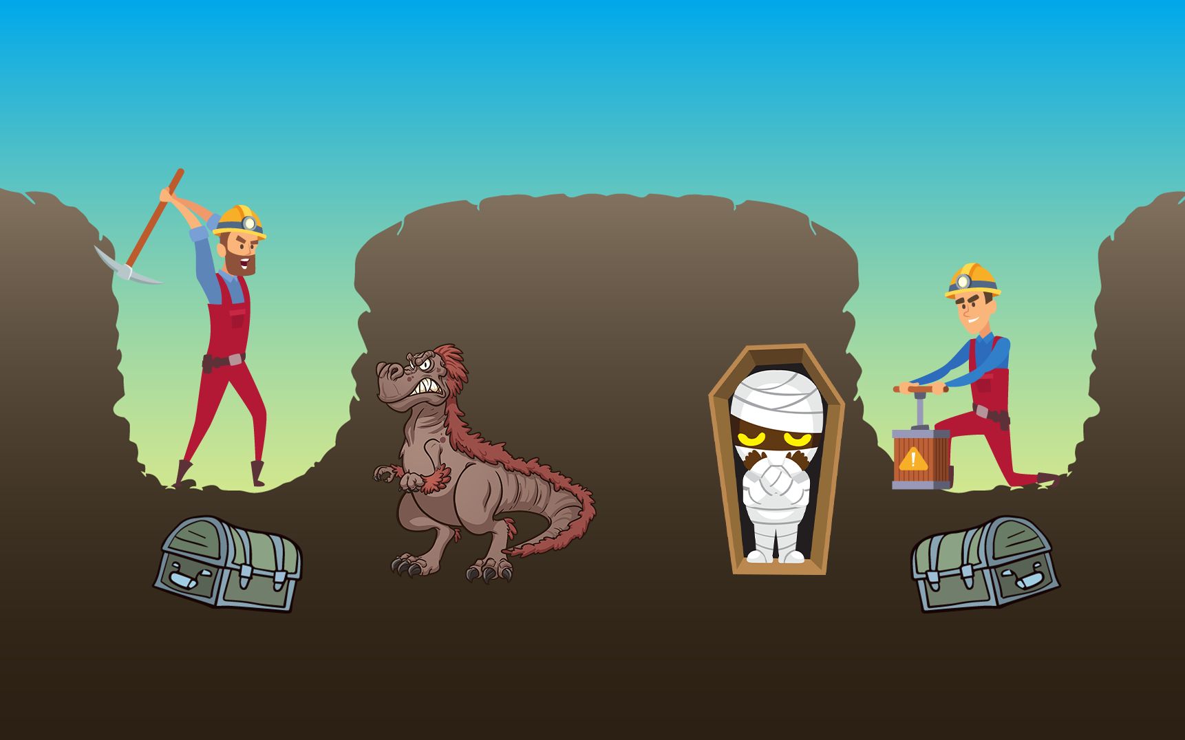 脑洞时间:两个男人挖宝,谁能顺利拿到宝箱?