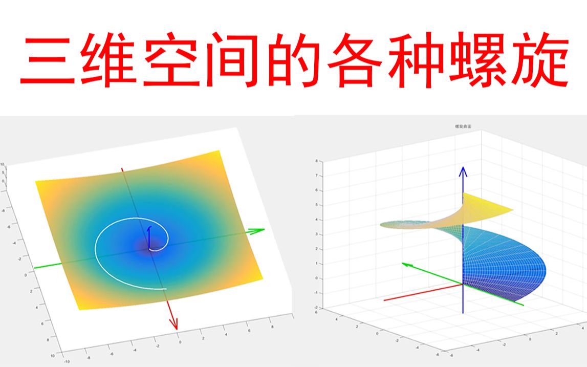 三维空间的各种螺旋总结【高等数学下册】小元老师,心一学长,考研数学哔哩哔哩bilibili