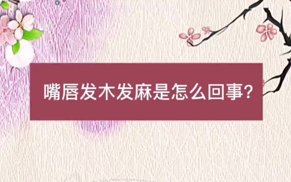 嘴唇发木发麻是怎么回事?哔哩哔哩bilibili