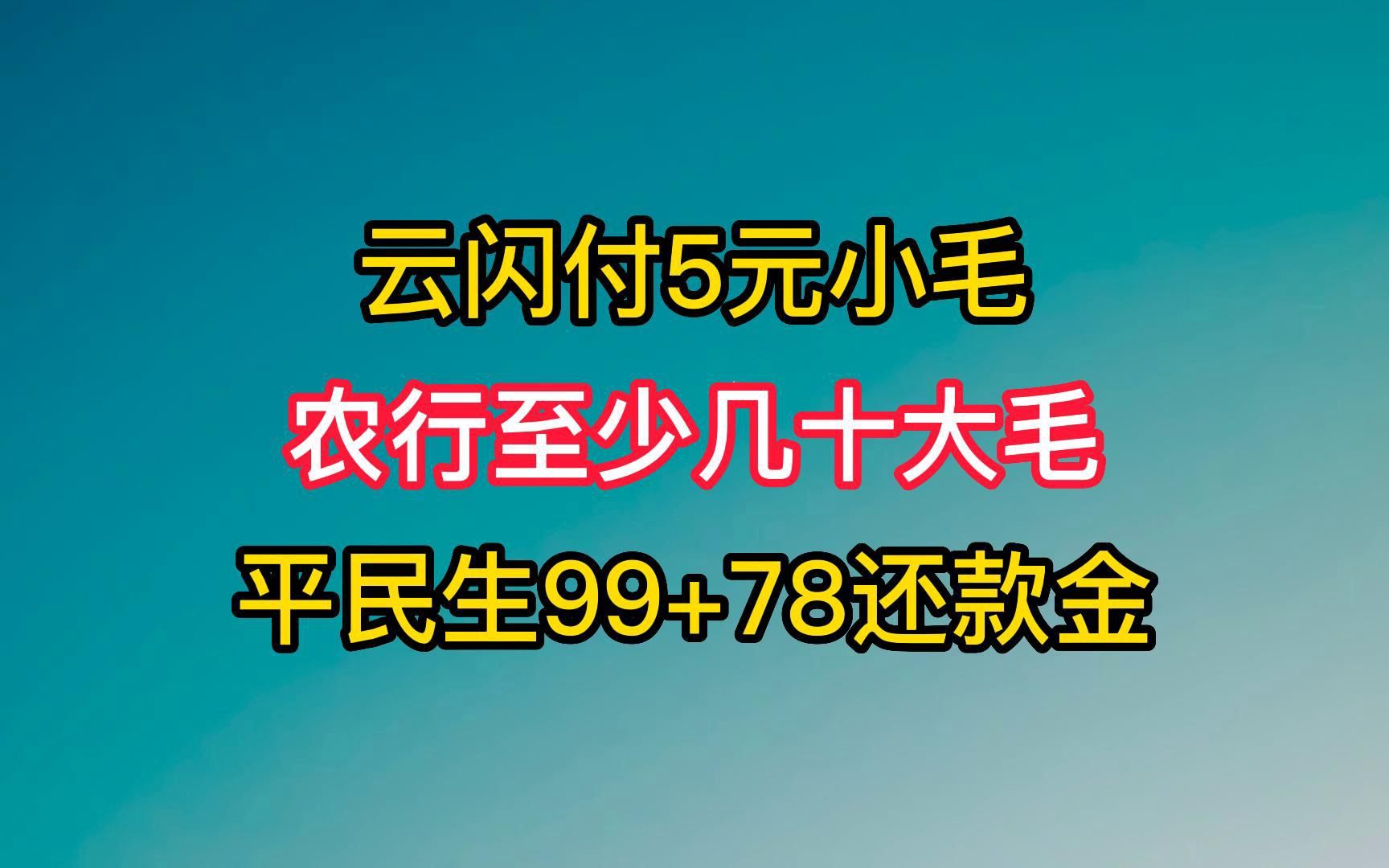 云闪付5元,农行至少几十元微信立减金,民生177元还款金!哔哩哔哩bilibili