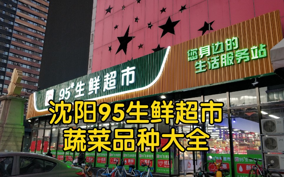 沈阳95生鲜超市超市、开业已有一个月、蔬菜品种大全、看看顾客多不哔哩哔哩bilibili