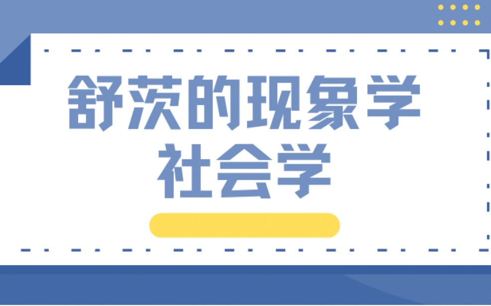 西方社会学理论复习:舒茨的生活世界理论哔哩哔哩bilibili