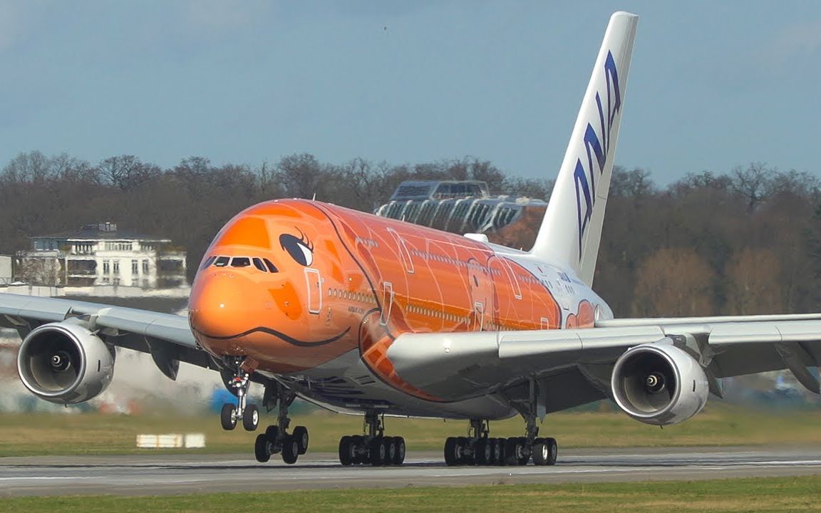 全日空 a380(橙色日落)彩绘机_哔哩哔哩 (゜-゜)つロ 干杯~-bilibili