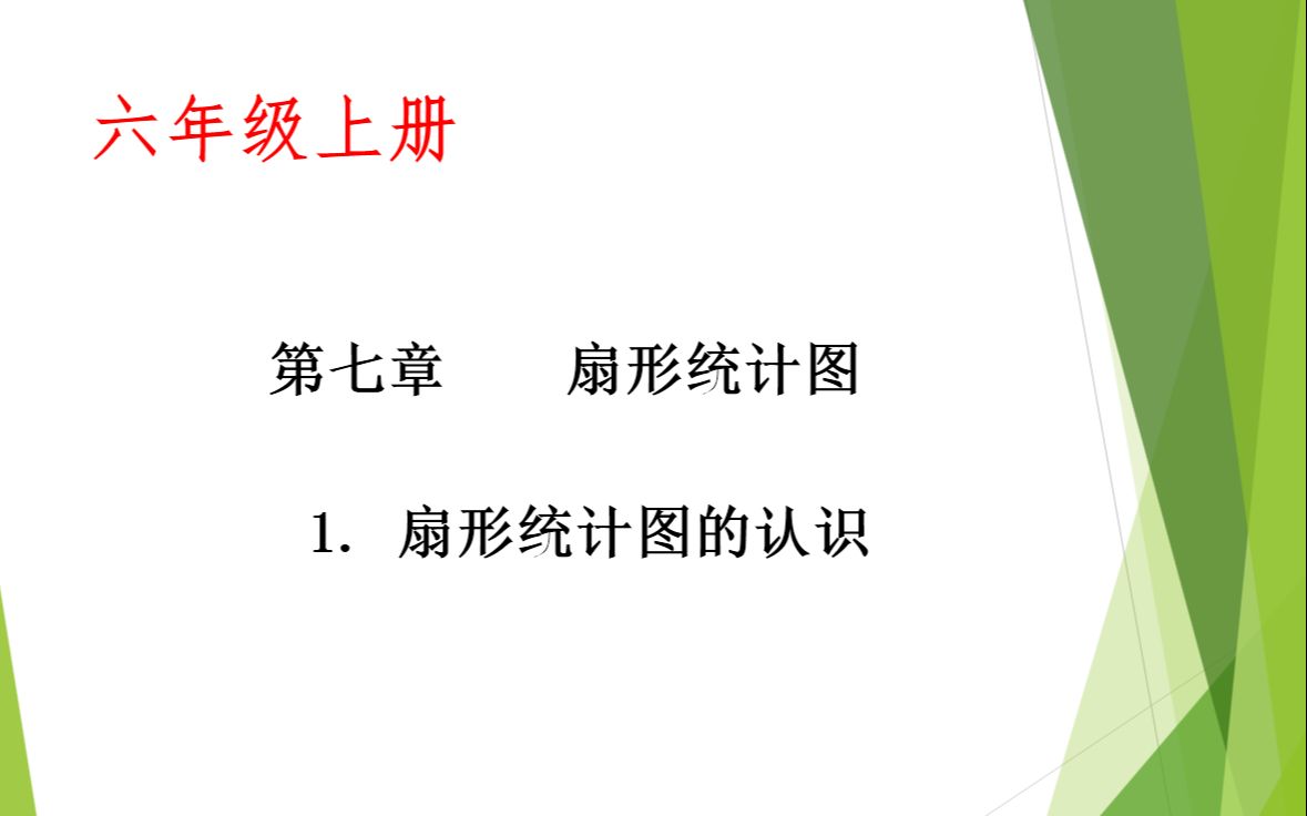 [图]小学数学六年级上册第七章第一课：扇形统计图的认识