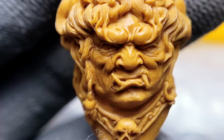 【橄榄核雕】,【文玩手串】橄榄核手工雕刻不动明王