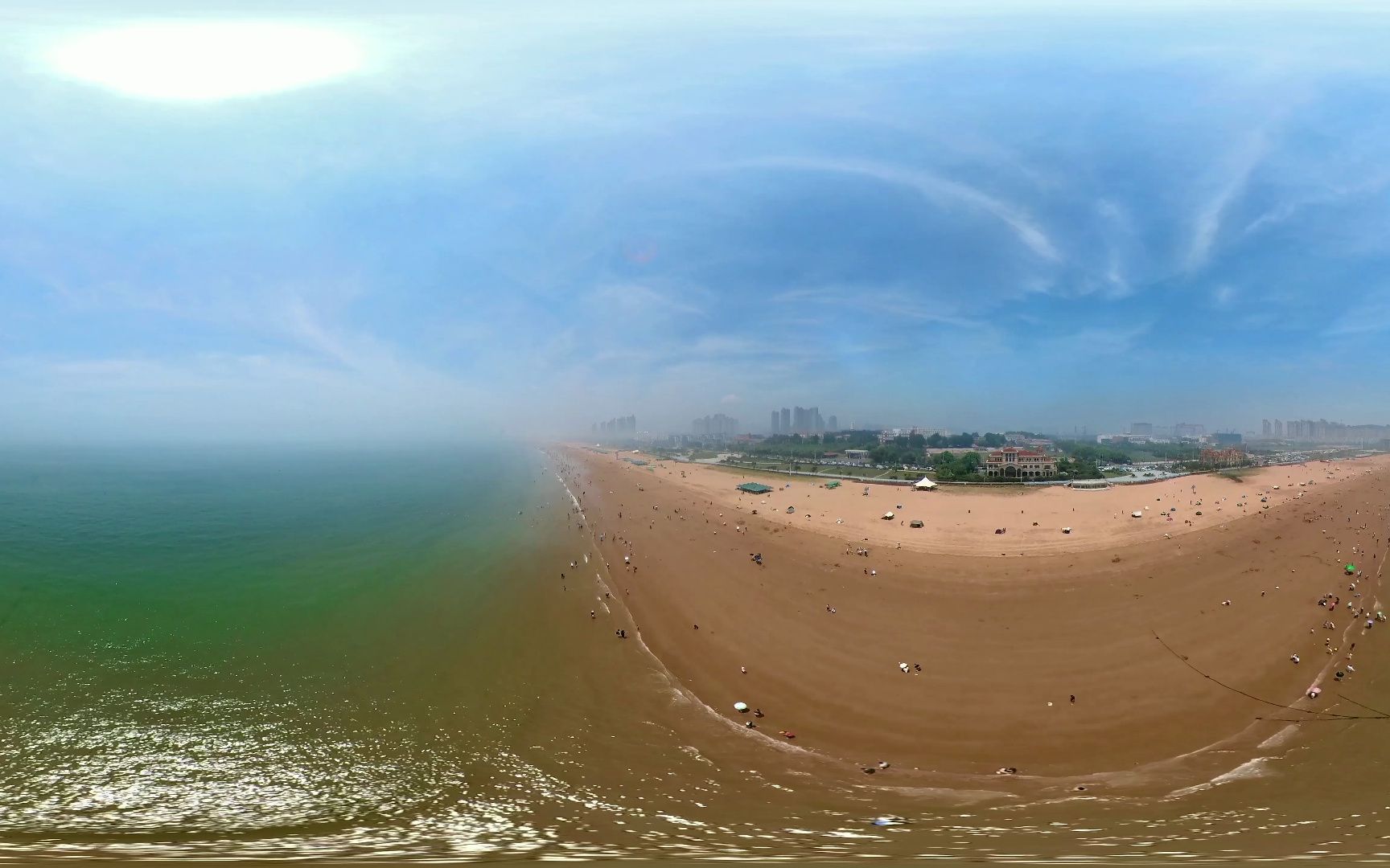 青岛金沙滩航拍全景视频