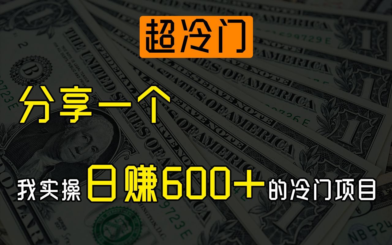 【建议收藏】我们实操项目,日赚600+,超冷门项目哔哩哔哩bilibili