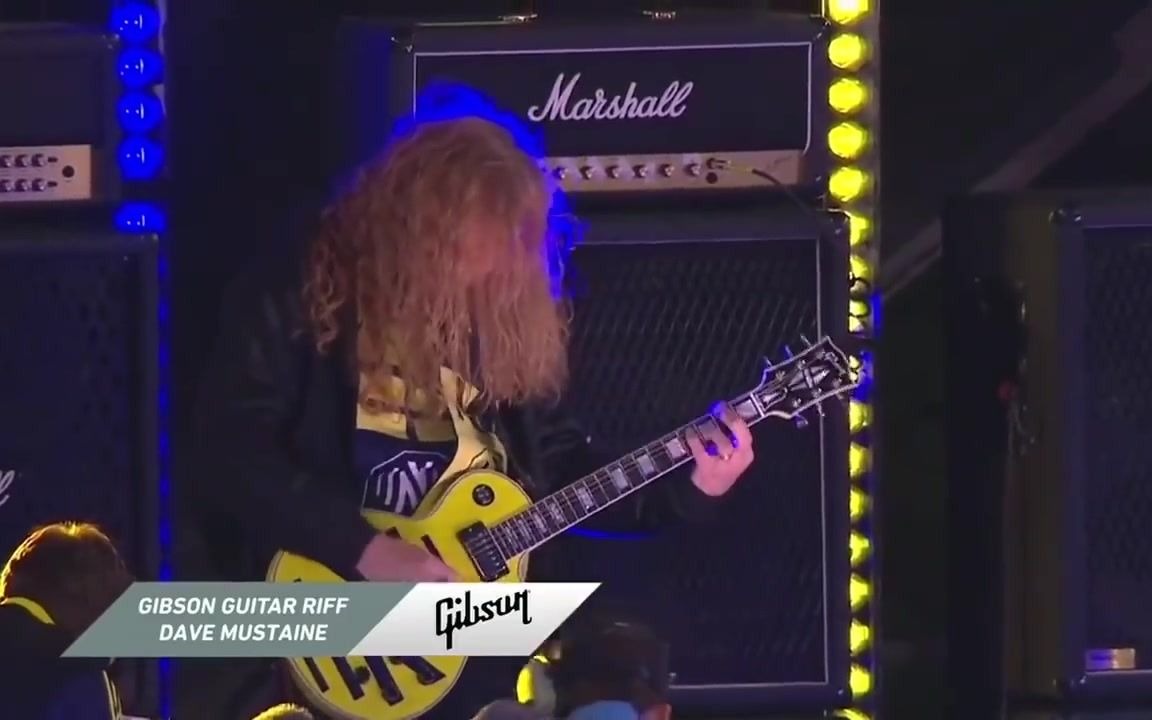 Dave Mustaine of Megadeth shreds Gibson Guitar Riff at Nashville SC's 2021 home哔哩哔哩bilibili