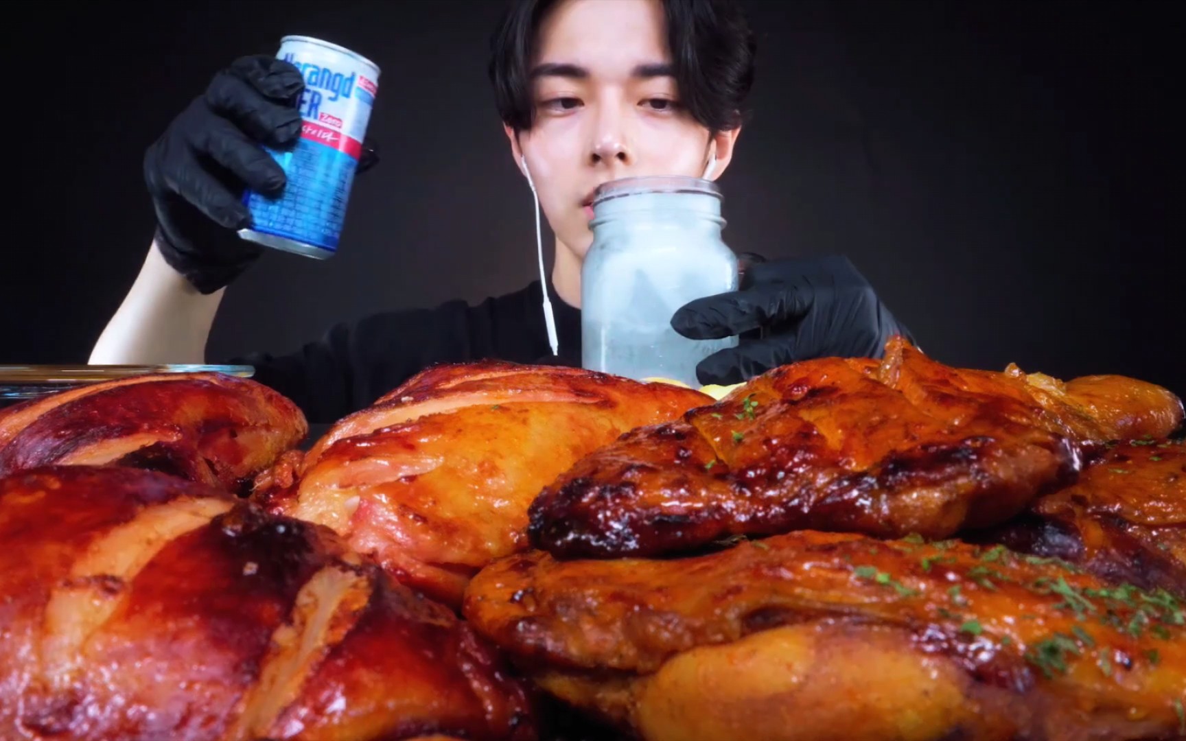 【【chan sori 】吃播 bbq牙买加手枪腿&烟熏鸡