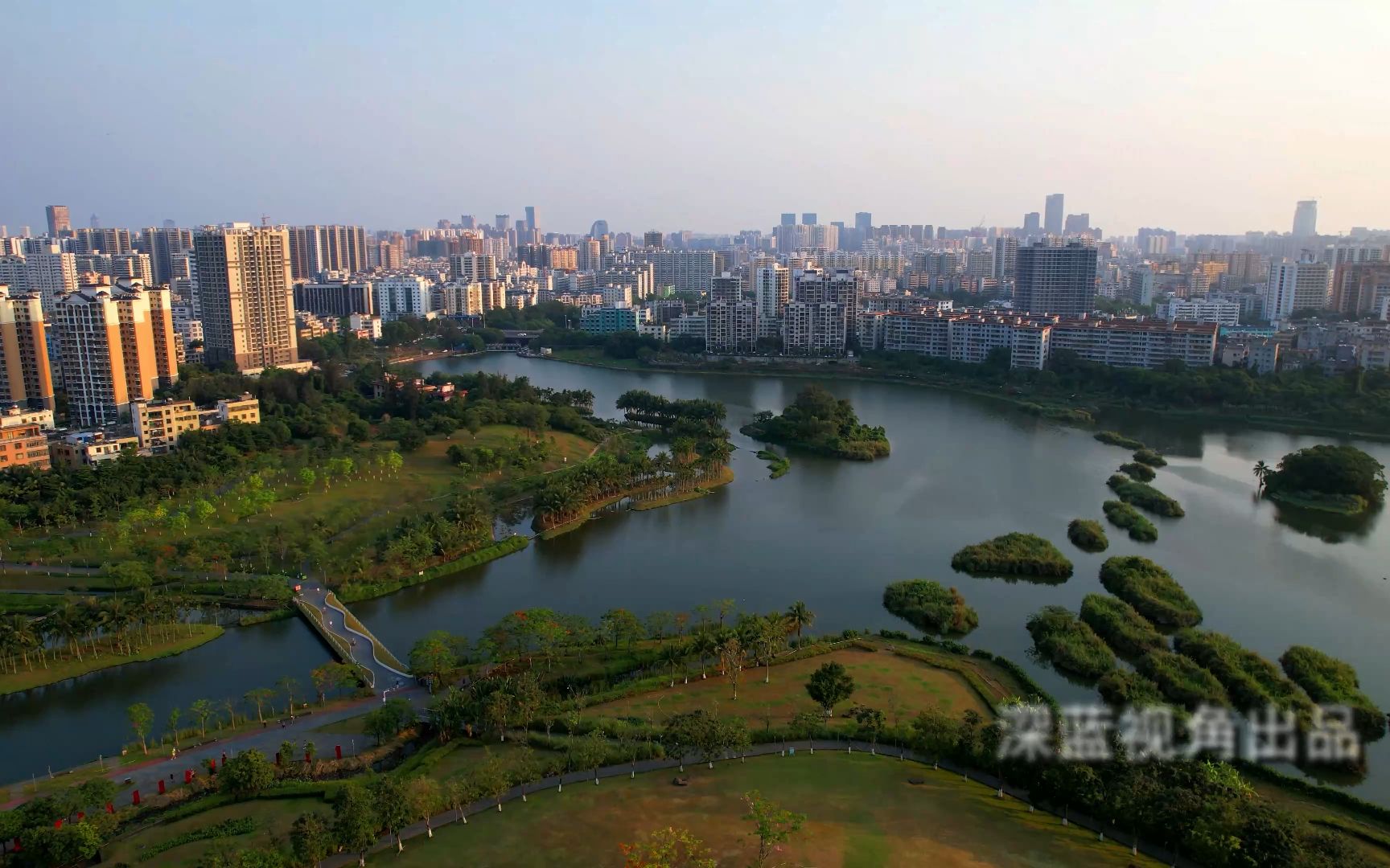 228国道自驾精选航拍之89海南海口美舍河凤翔湿地公园