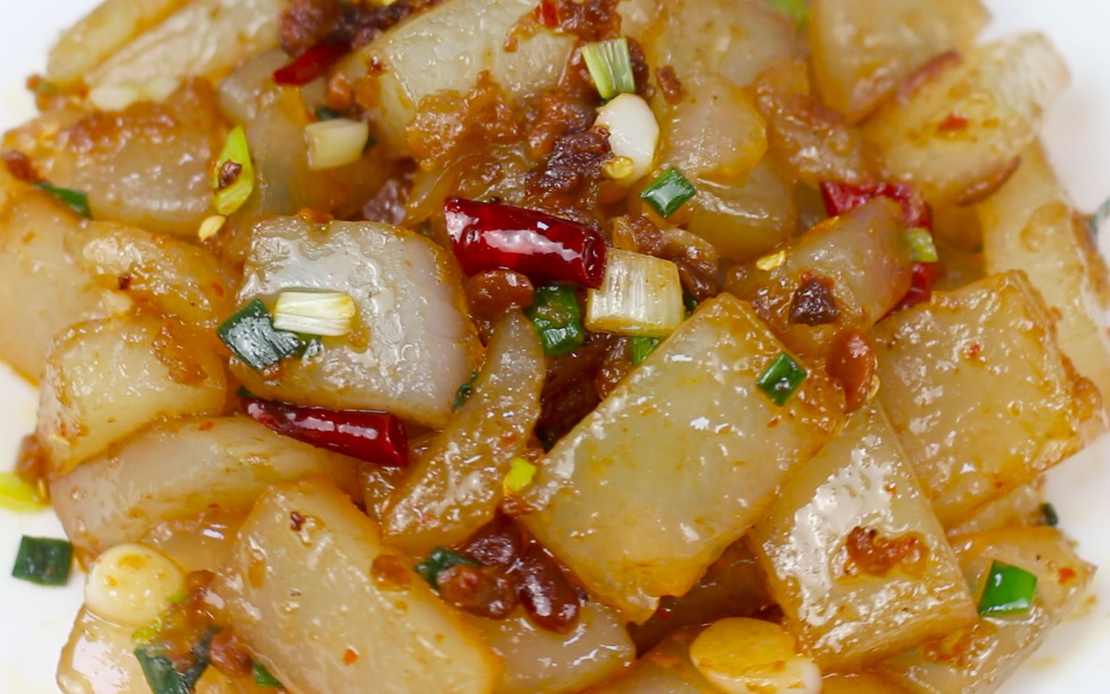 开封特色名吃"煎凉粉"原来吃这么做的,外焦里嫩,比吃肉还过瘾_哔哩