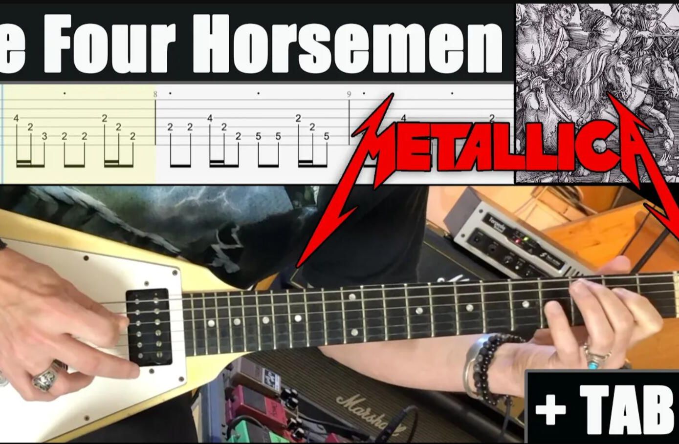 Metallica经典The Four Horsemen 动态吉他谱 Solos & Riffs 翻弹与教程哔哩哔哩bilibili