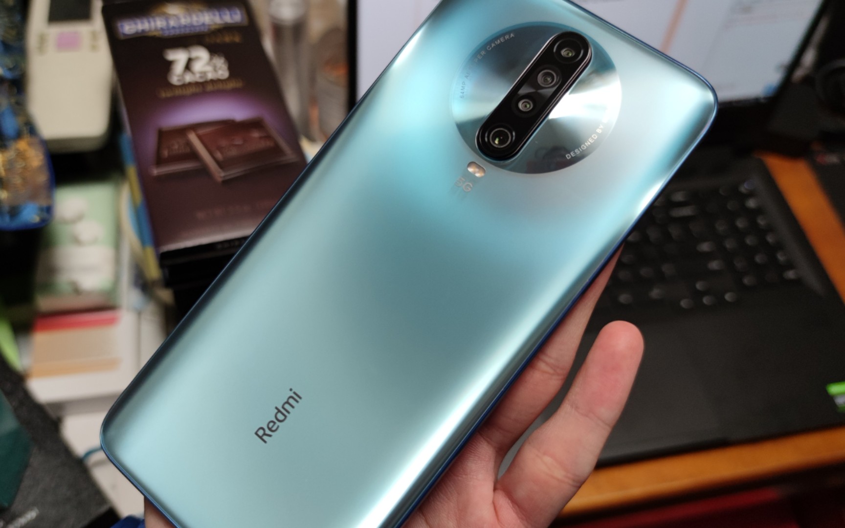 [开箱]红米redmi k30极速版(薄荷冰蓝),k30 5g极速版,骁龙768g跑分,与