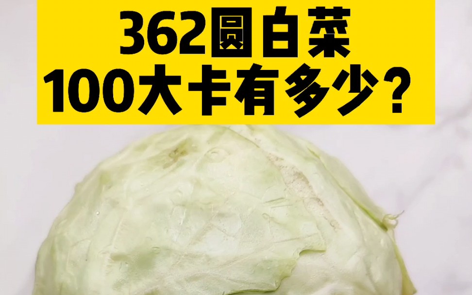 每天认识100大卡,100大卡圆白菜有多少683克,圆白菜热量实测,圆白菜热量卡路里高吗?减肥可以吃圆白菜吗?低热量蔬菜,100大卡蔬菜食物哔哩哔...