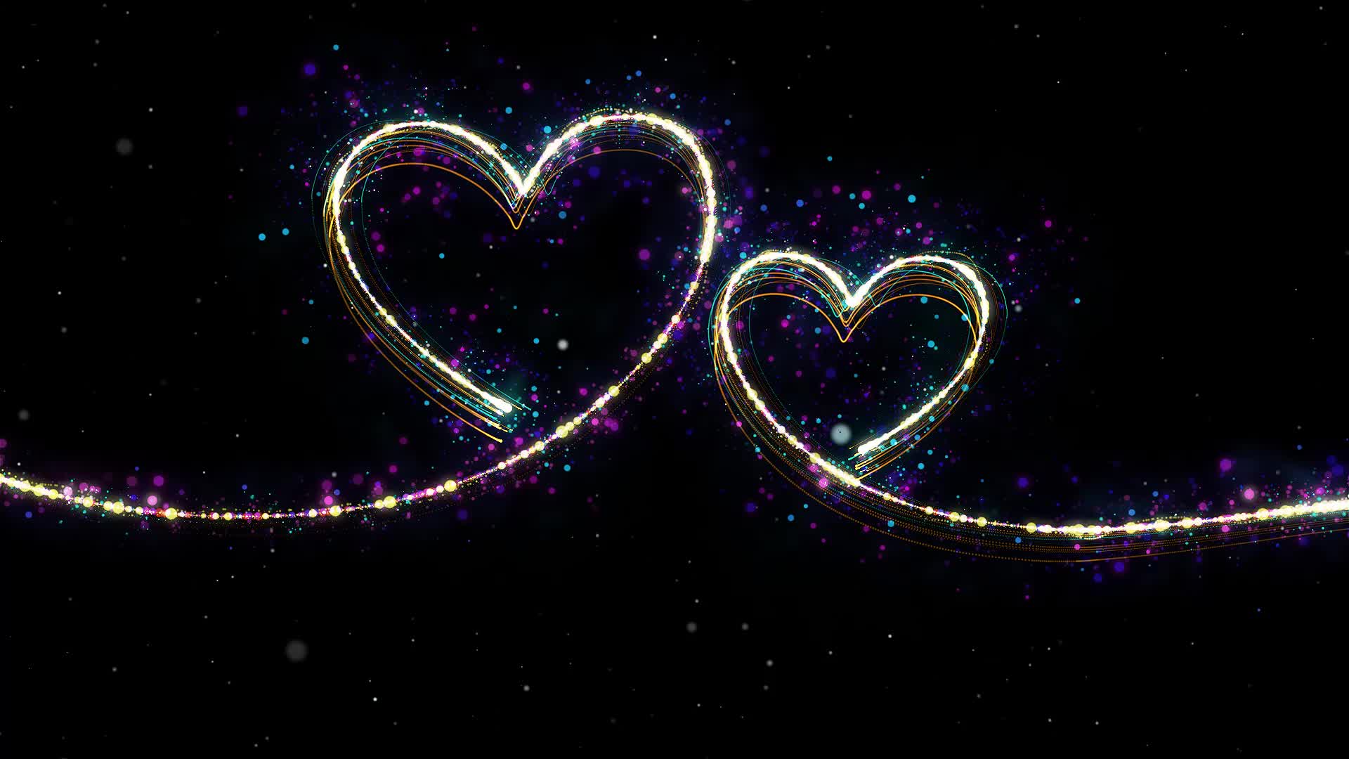 pr素材-情人节爱心粒子视频素材