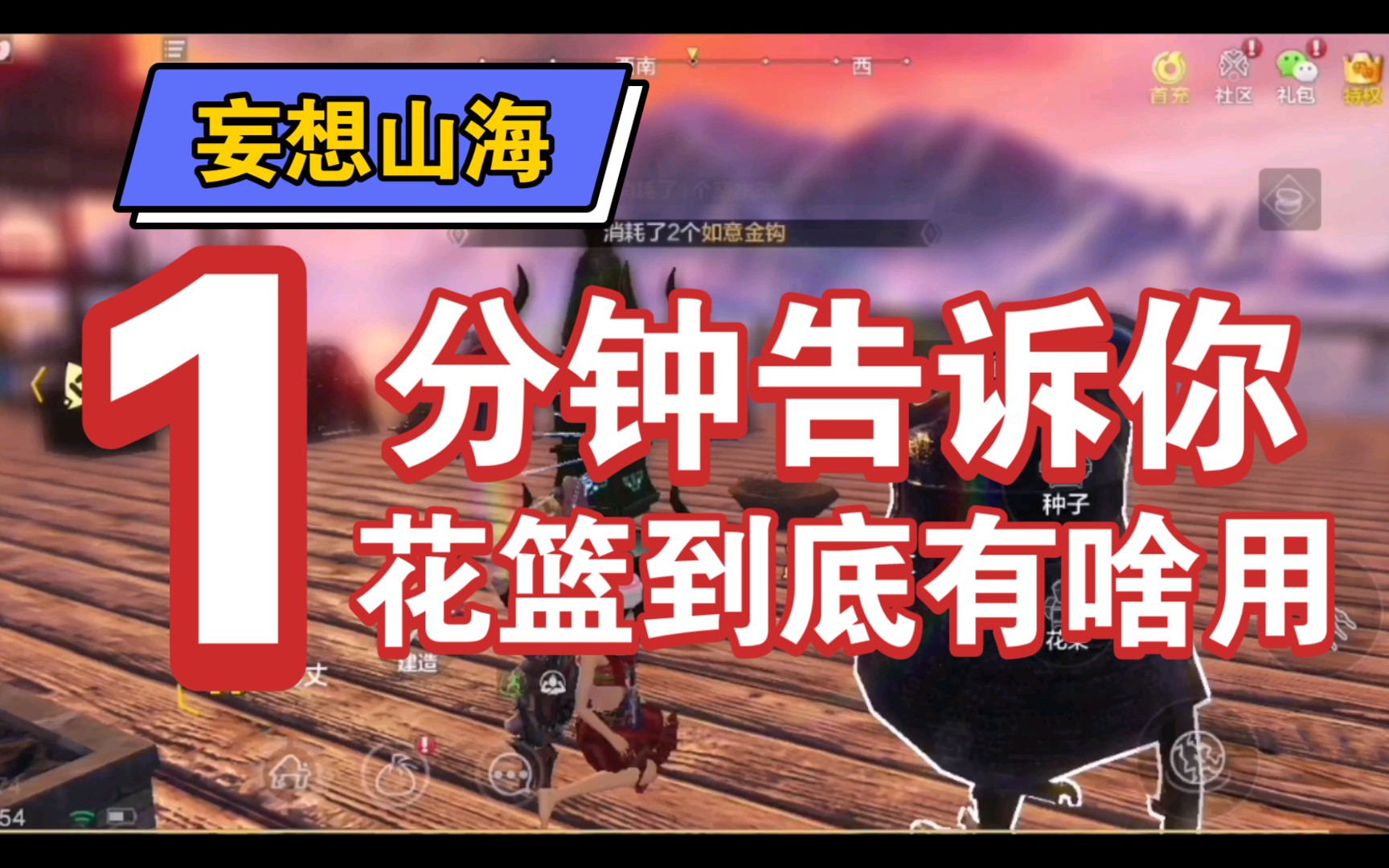 【妄想山海】花篮的制作方法以及使用方法_哔哩哔哩_bilibili