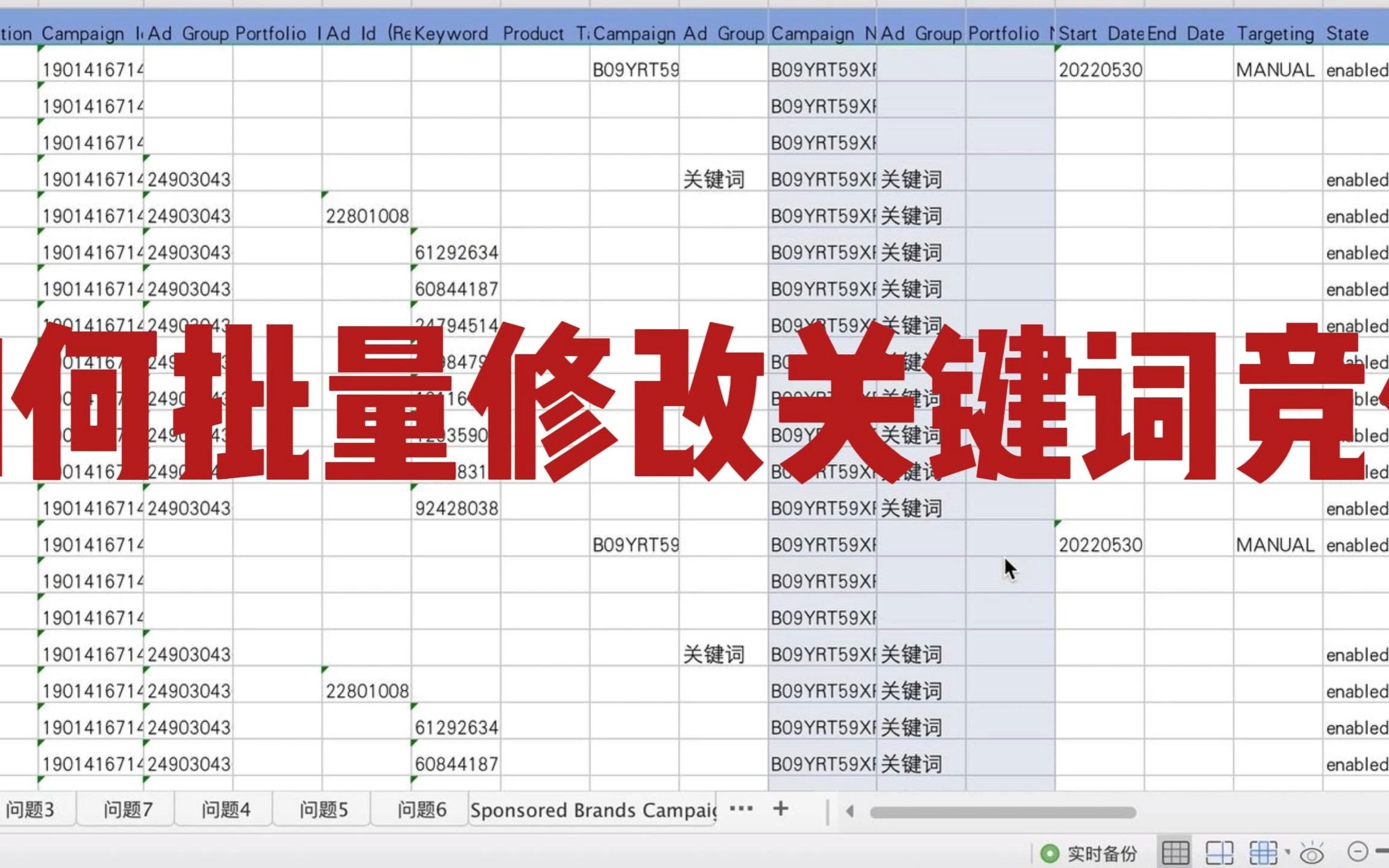 亚马逊如何用表格批量修改广告数据?哔哩哔哩bilibili