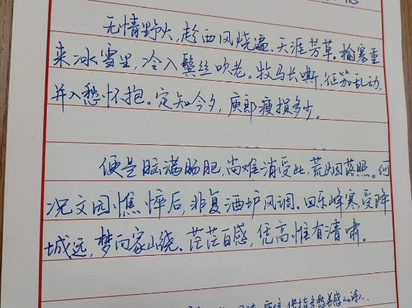 手写古诗词~~百字令.宿汉儿村