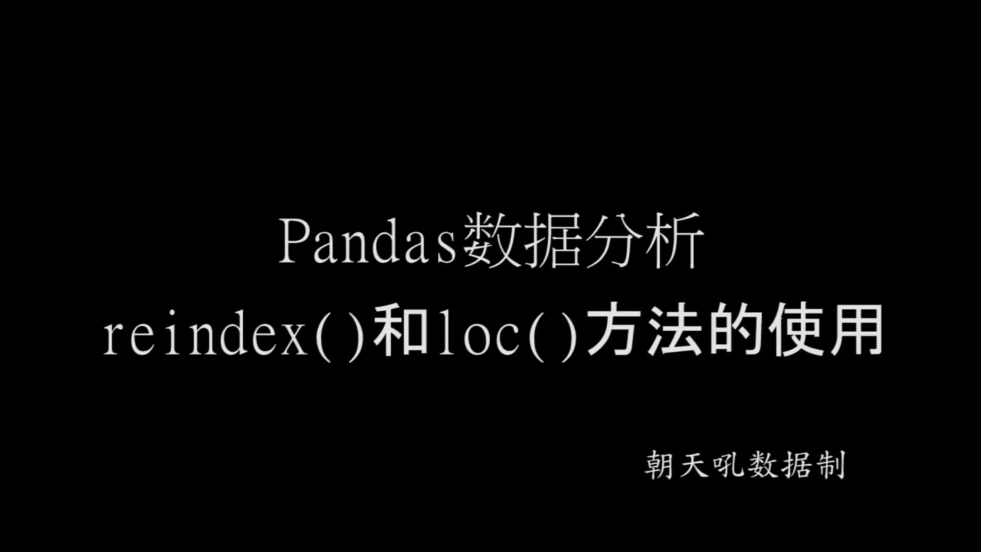 pandas数据分析reindex和loc python一对一视频讲解 经典实战 朝天吼数据哔哩哔哩bilibili