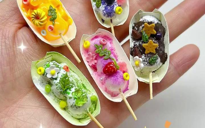 粘土捏迷你奶盖丸子95看起来好好吃的样子91