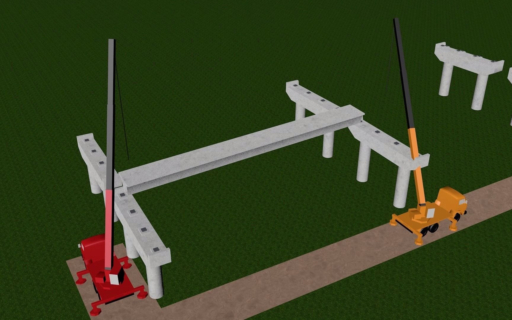 双机连吊架梁演示