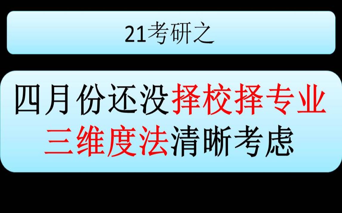 四月份还没确定目标院校?三维度锁定考研目标【21考研初试系列视频第三期】哔哩哔哩bilibili