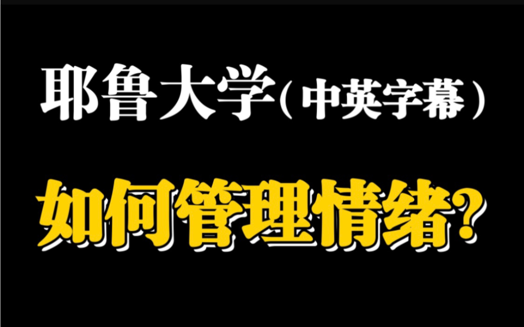 【耶鲁大学】情绪管理【全35课】中英双语字幕哔哩哔哩bilibili