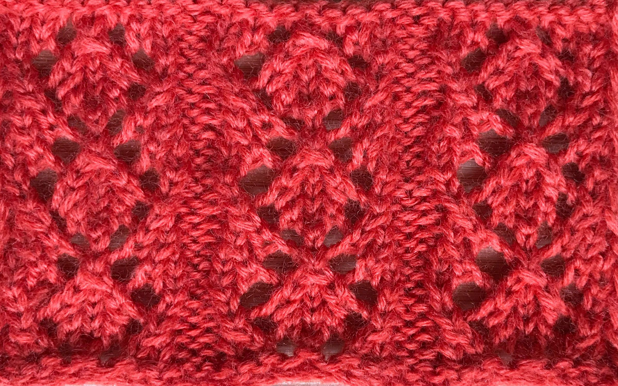 【轻描编织】镂空菱形花样,一列列排序,整洁有序,织开衫很漂亮