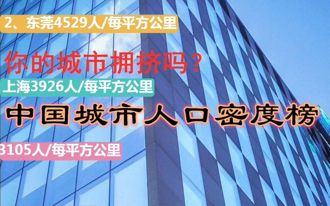 你的城市拥挤吗?中国城市人口密度榜【数据可视化】哔哩哔哩bilibili