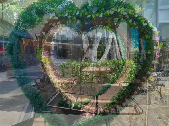 网红拍照打卡景观艺术草编爱心造型座椅