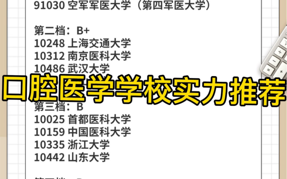 [图]口腔医学专业实力院校排名：四川大学、北京大学、空军军医大学等