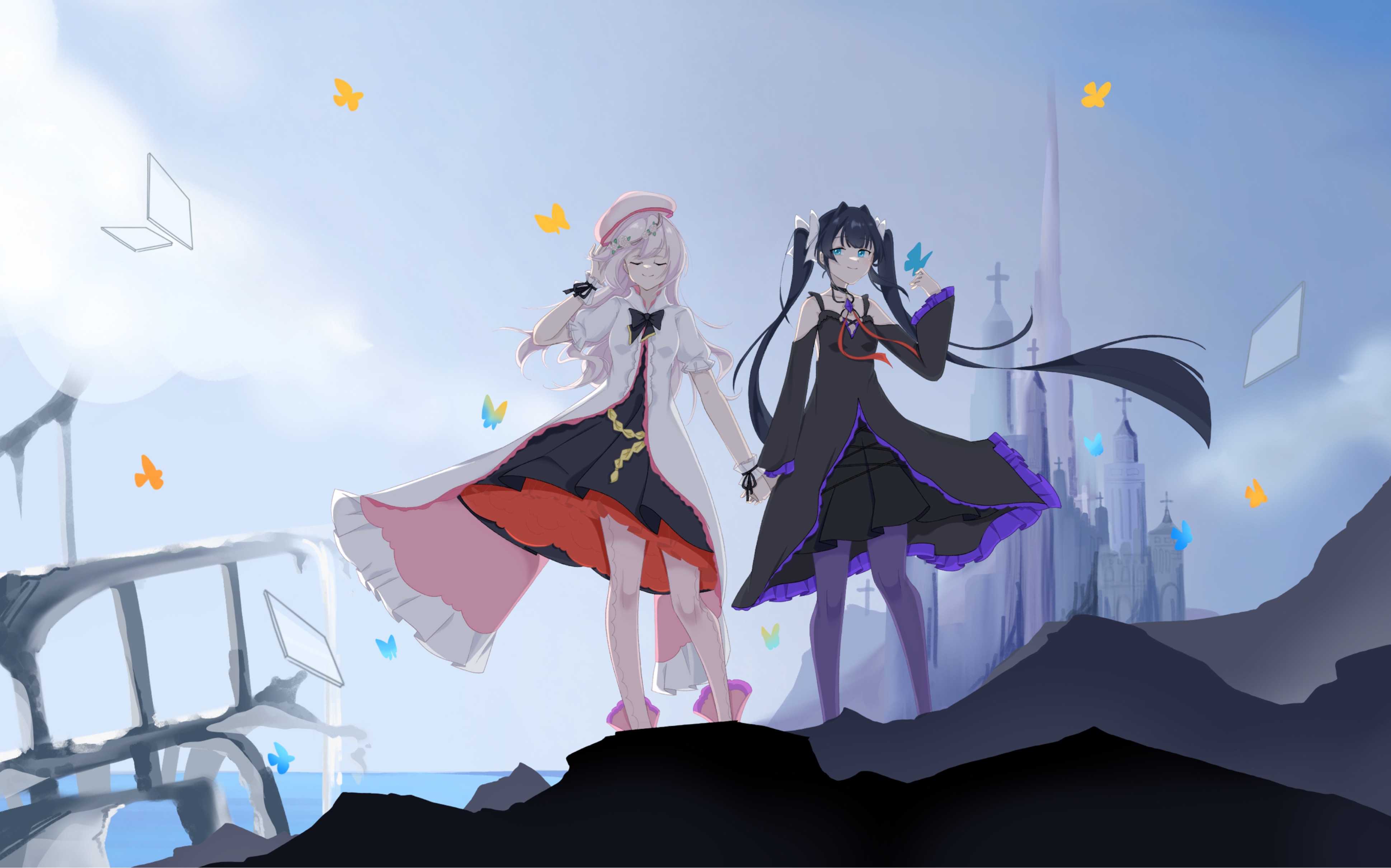 arcaea绘画她牵着对立的手