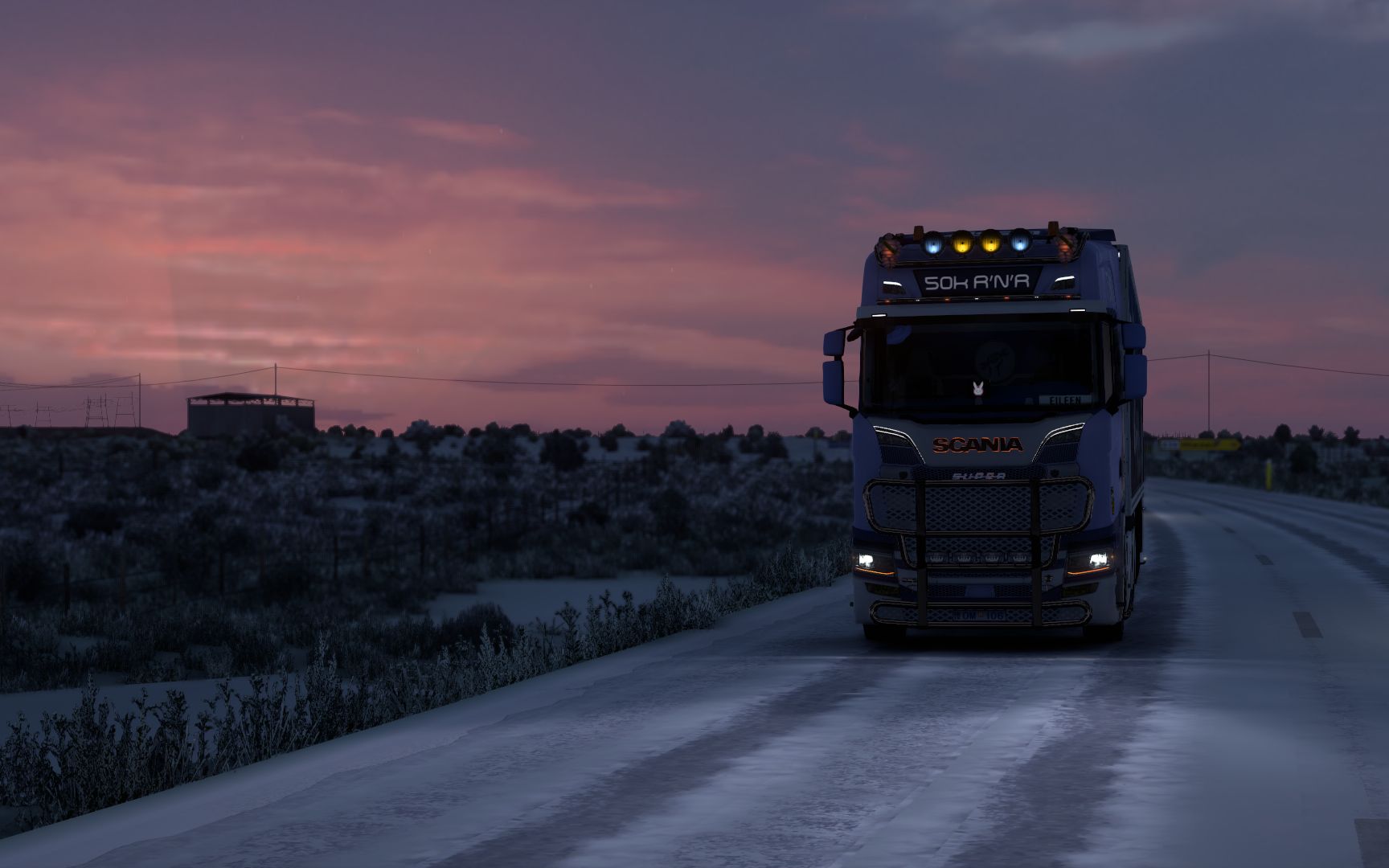 【欧卡】跑到欧洲地图的最北边运三文鱼——驾驶斯堪尼亚s580行驶在