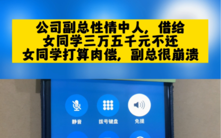 公司副总性情中人,借给女同学三万五千元不还,女同学打算肉还,副总很崩溃!哔哩哔哩bilibili