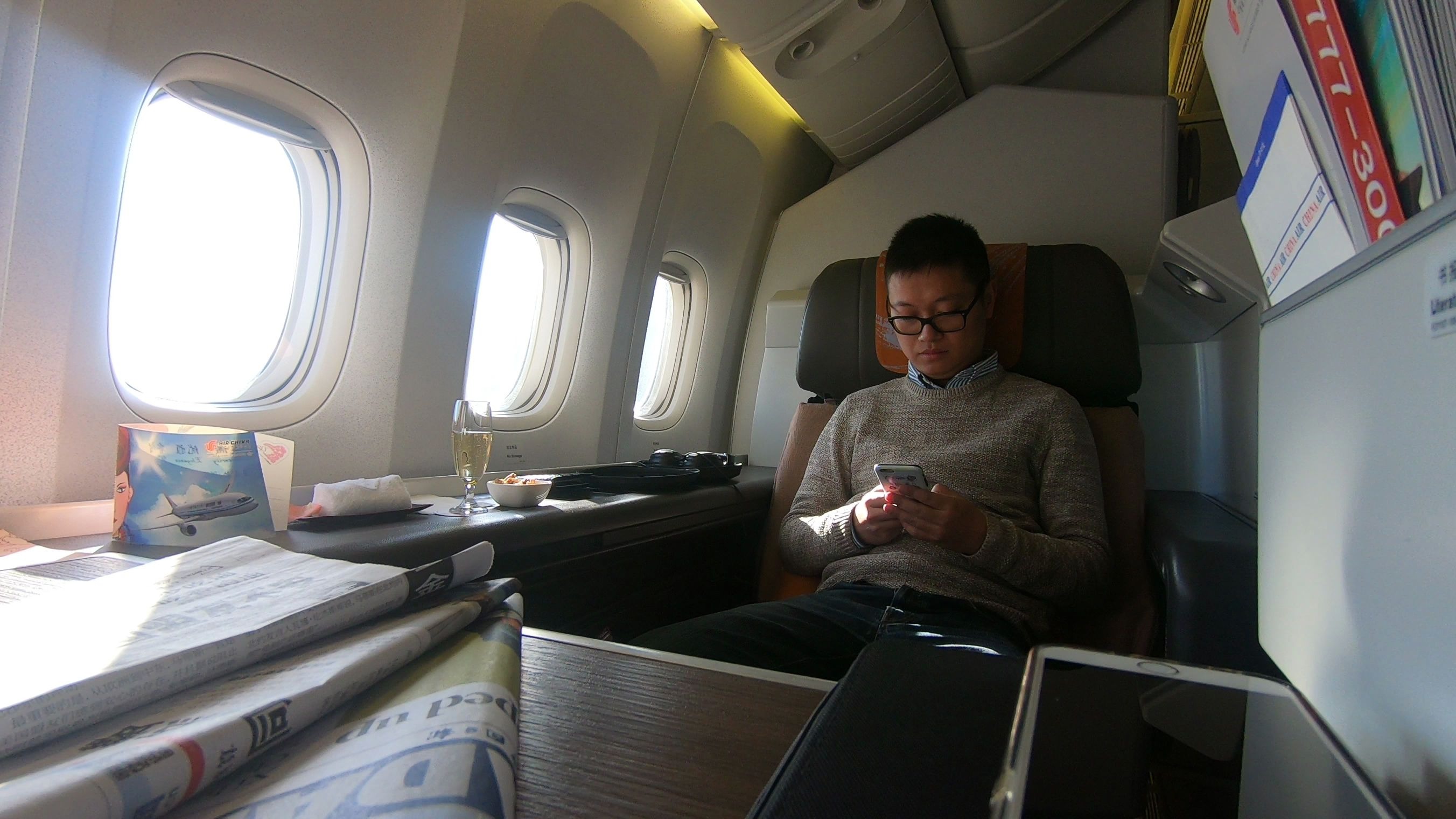 国际航班的头等舱体验