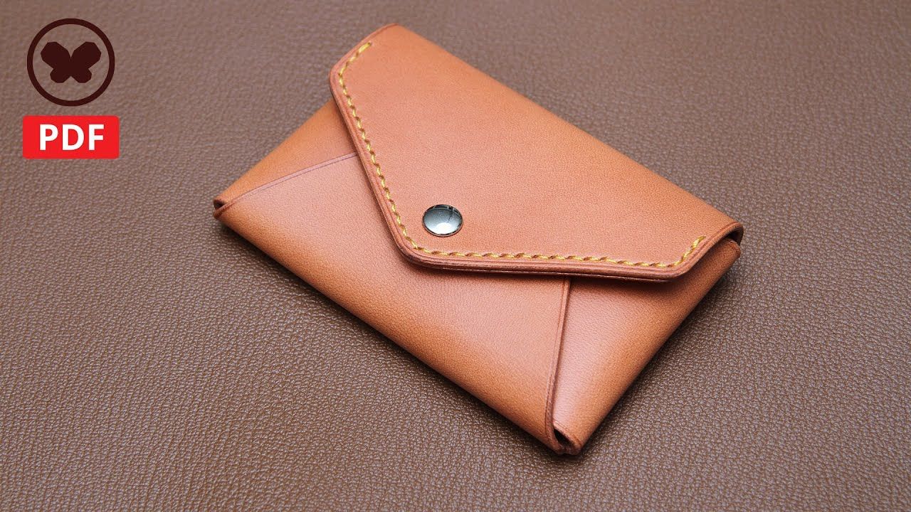 nl035 圖紙分享手工皮具製作卡包making a leather card wallet (free