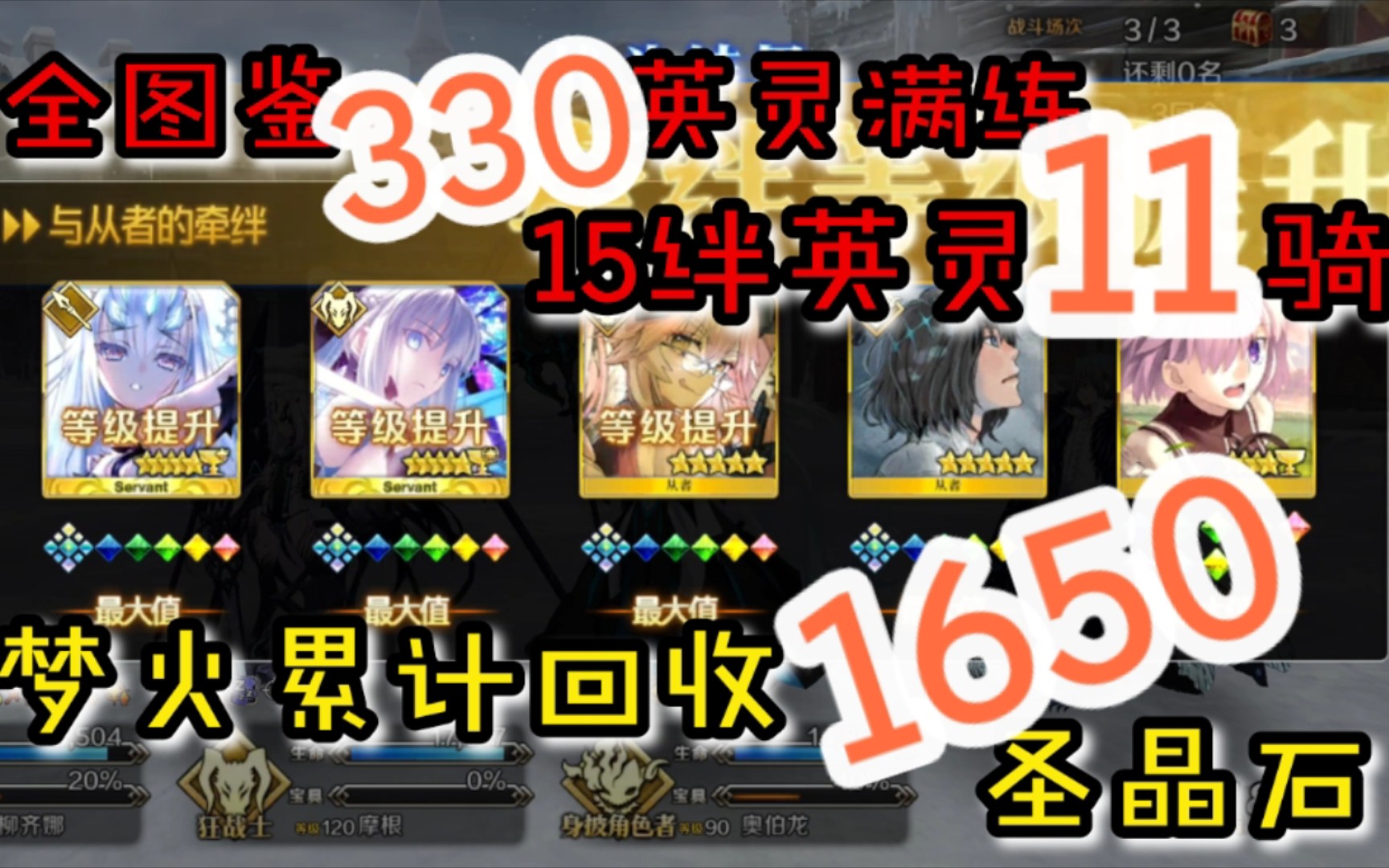 FGO2022年终总结:1382池圣诞无限池,全图鉴满练999满10羁绊满55梦火论文,谁还等通古斯卡再刷羁绊呀,2023继续为FGO献出爱吧!