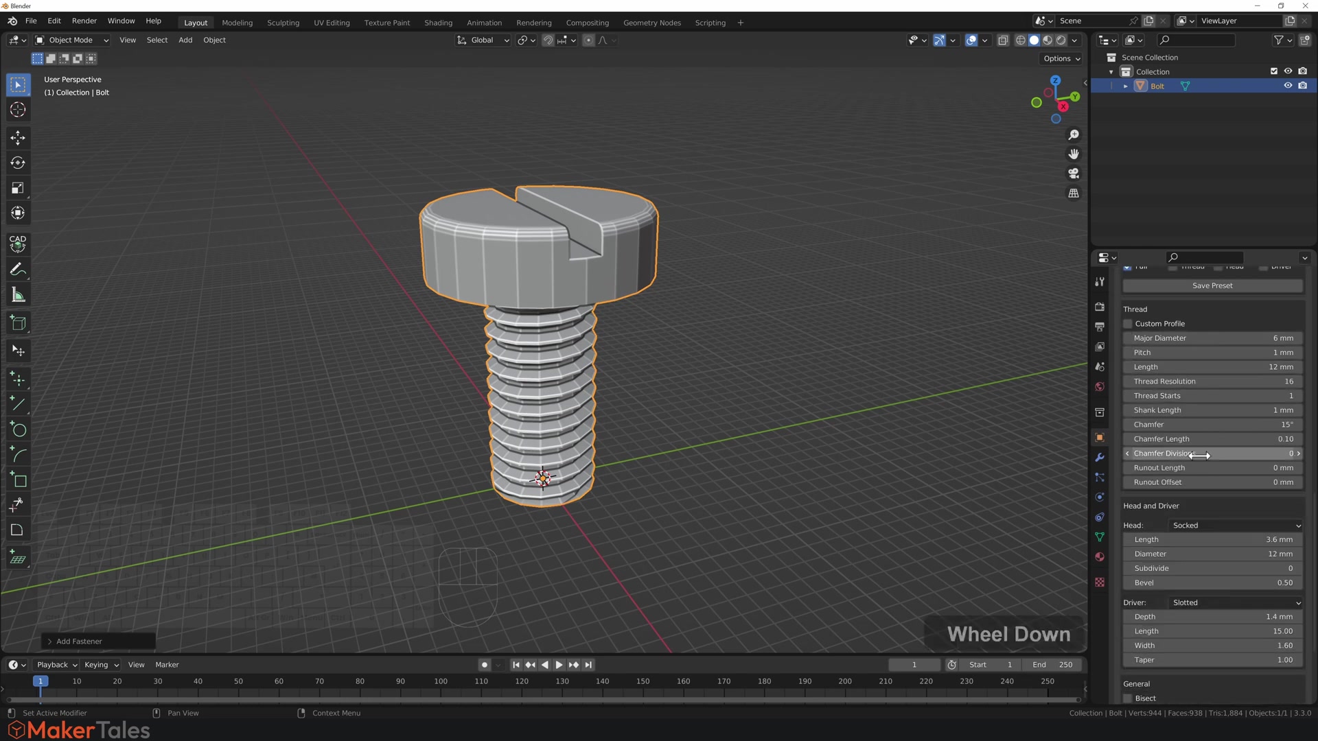 精密螺栓螺母螺纹杆Blender中文版插件Parametric Bolts哔哩哔哩bilibili