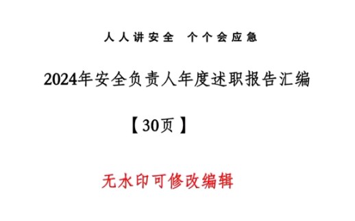 2024年安全生产工作述职报告 工作总结及2025年工作计划文档及ppt #安全生产 #安全工作总结 #2024年安全工作总结哔哩哔哩bilibili