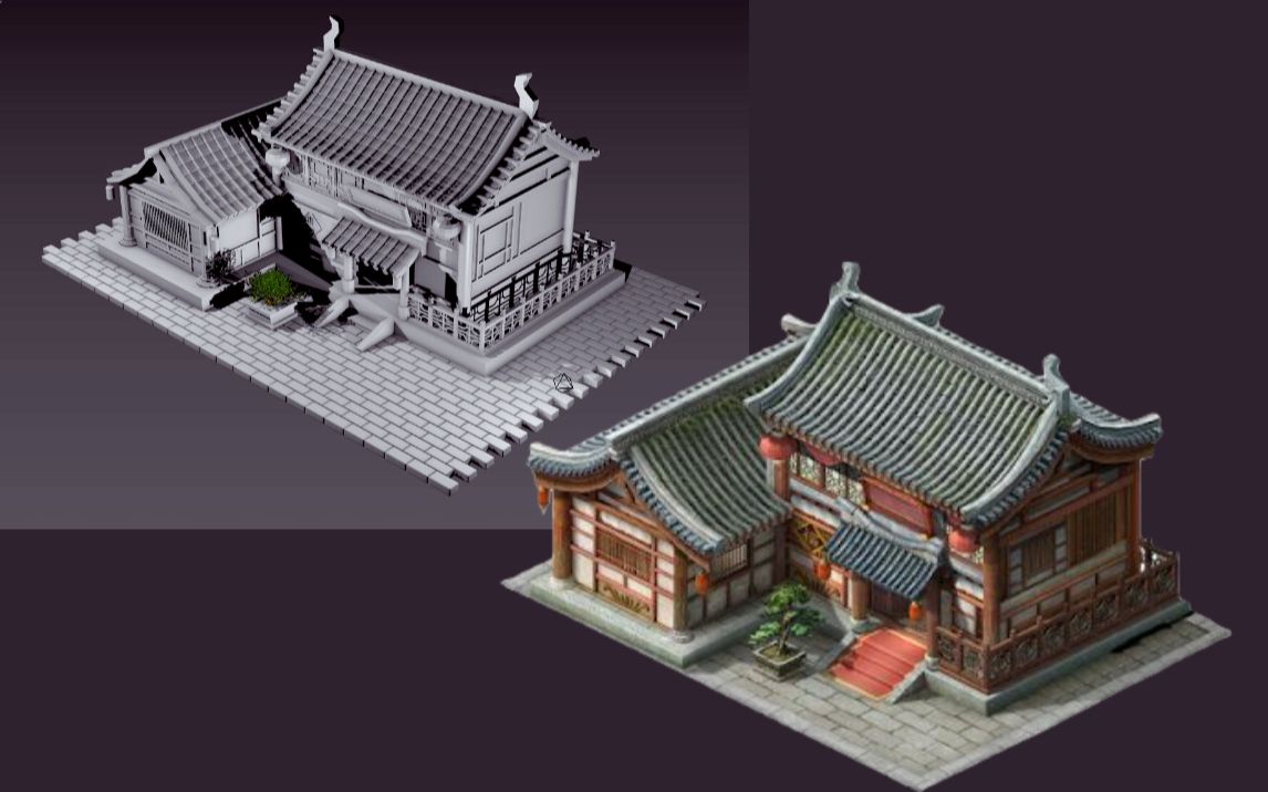 3dmax建模——次时代古风建筑模型制作,以后我也是拥有北京四合院的人