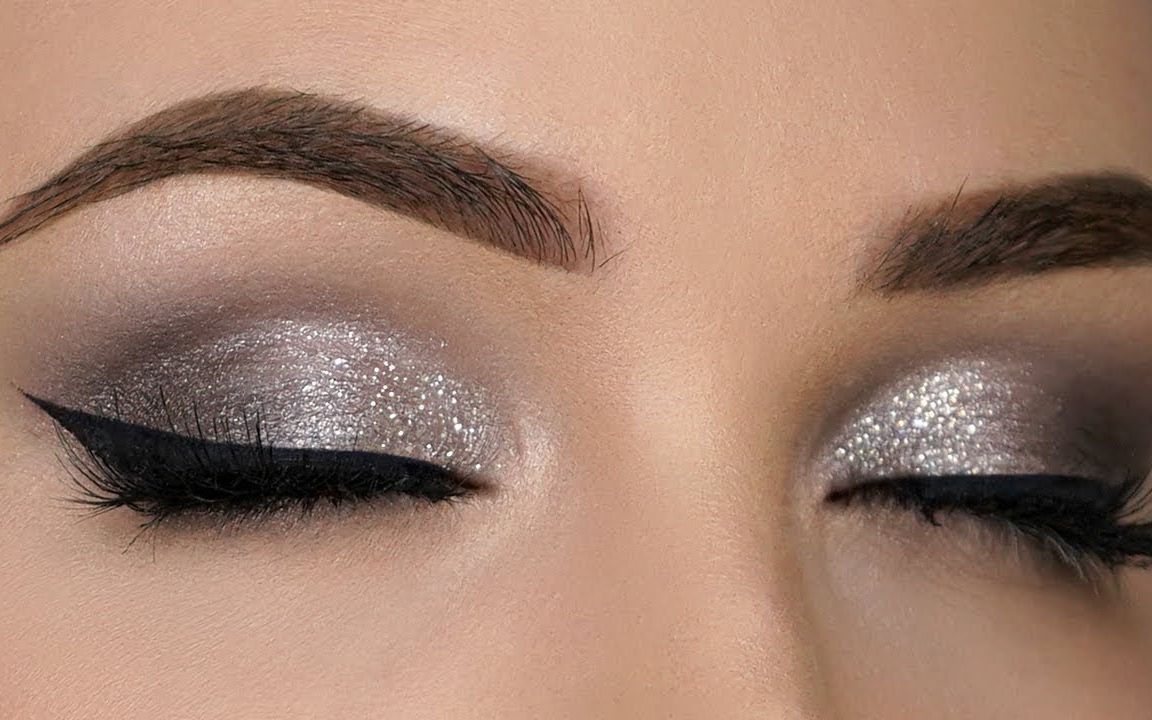 【denitslava makeup】简单银色烟熏眼妆教程