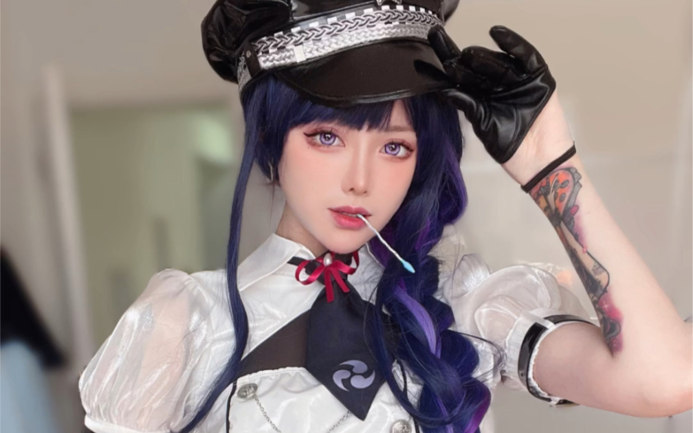 【leeleelee】原神雷电将军女警cos-小心被雷电将军带走哦