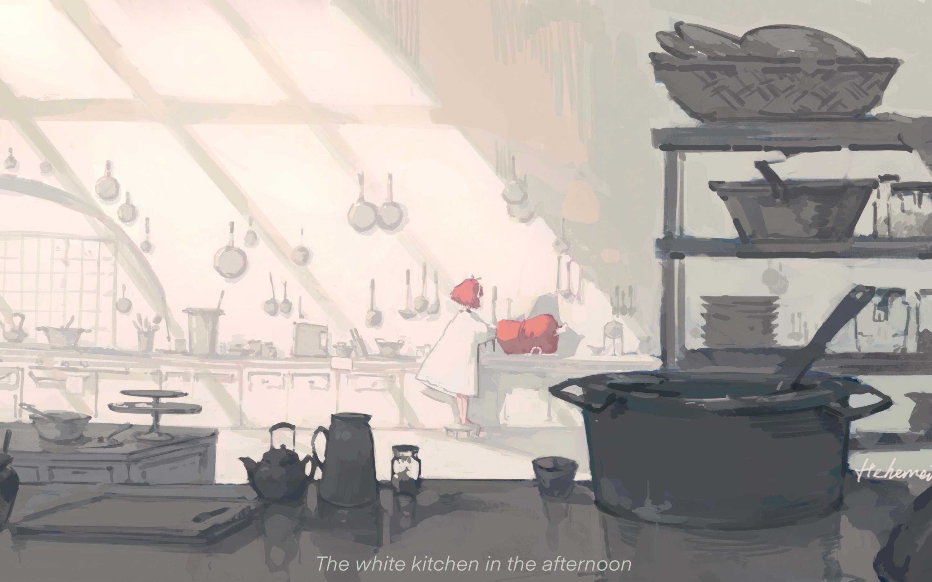 「White Kitchen」白色厨房绘画过程哔哩哔哩bilibili