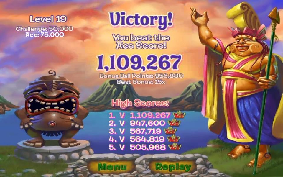 {祖玛的复仇} 挑战模式第19关得分1109267